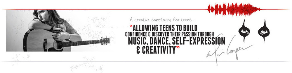 A creative sanctuary for teens. "Allowing teens to build confidence & discover their passion through music, dance, self-expression & creativity," signed Alice Cooper
