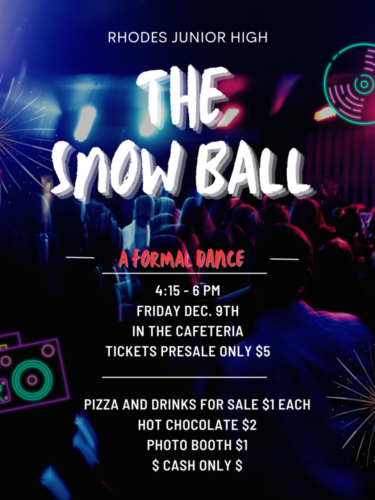 Flyer with details for snow ball