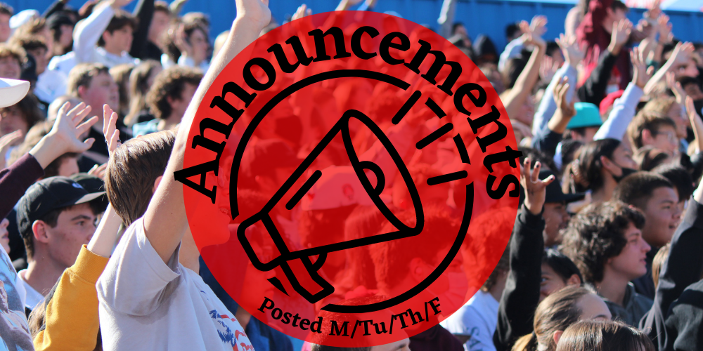 Announcements posted M/Tu/Th/F