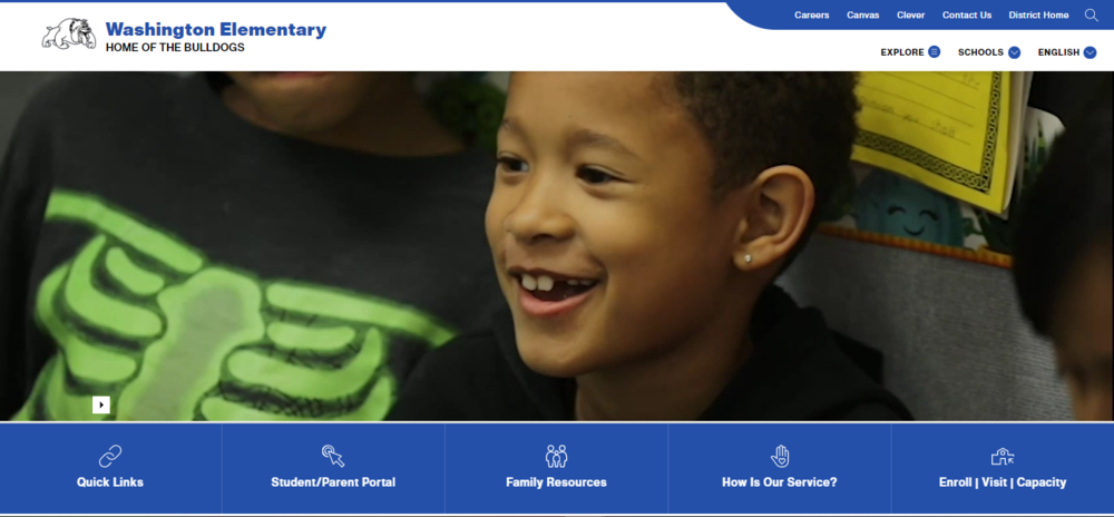 Washington's new website homepage
