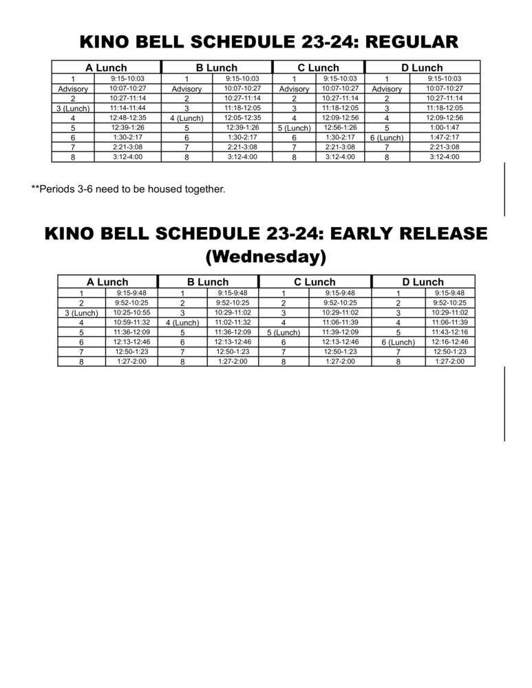 Bell Schedule Kino Junior High School bell-schedule-kino-junior-high-school