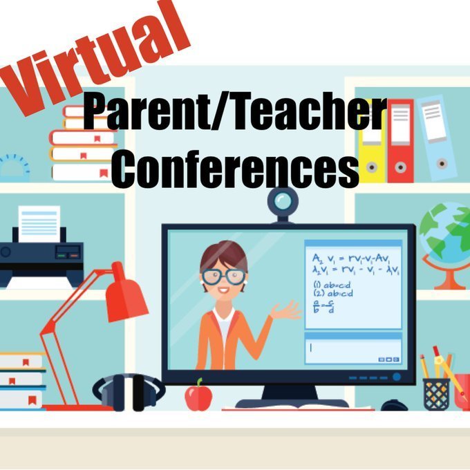 Virtual Parent/Teacher Conferences, teacher talking on computer screen