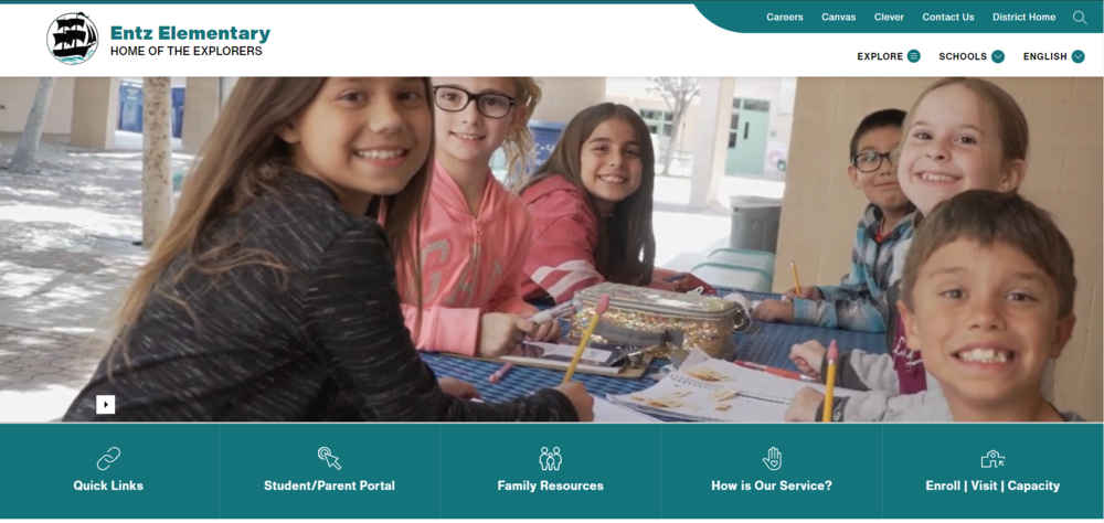 Entz Elementary's new homepage