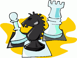 Chess pieces on a yellow background