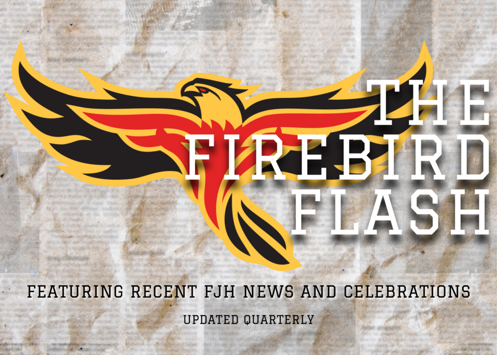 Firebird with newspaper background